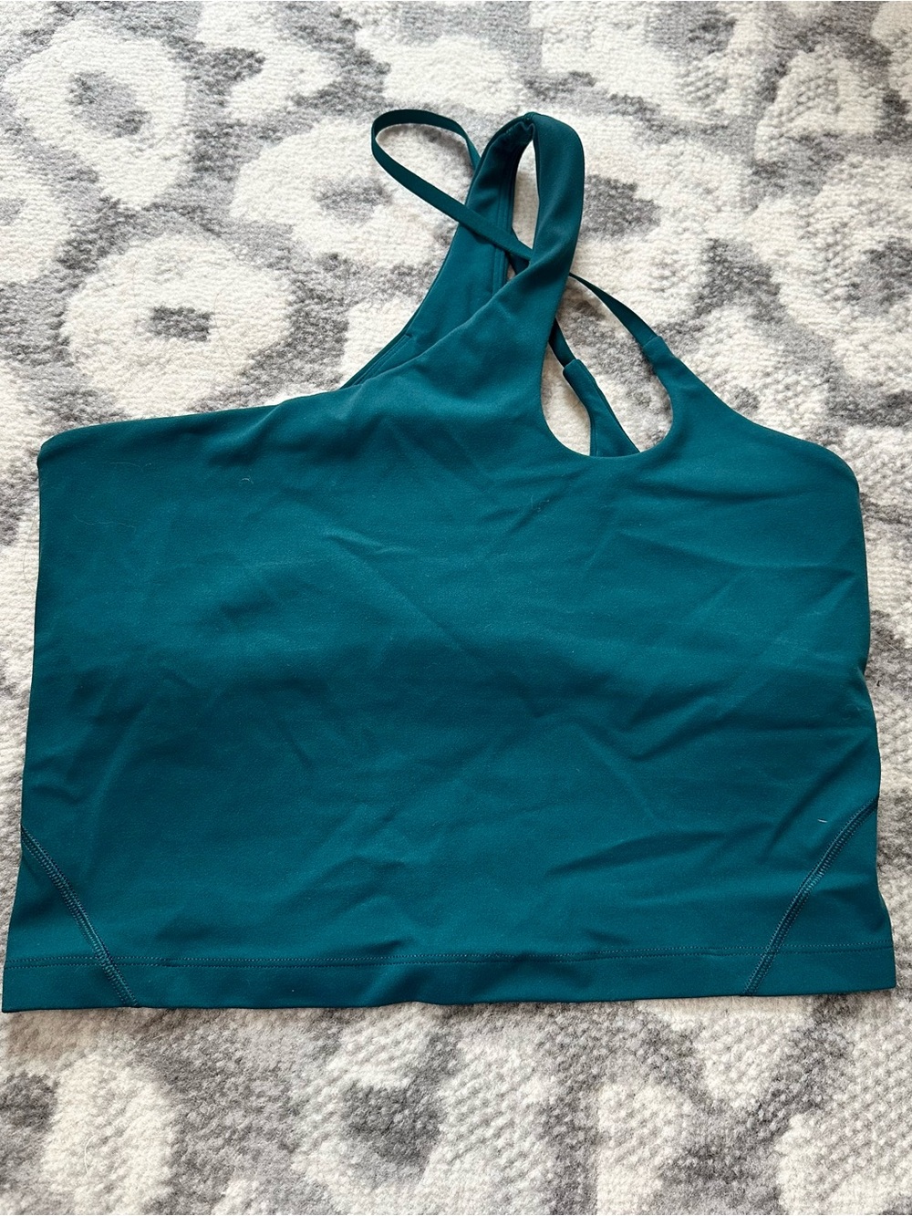 Lululemon Align Cross-Strap Tank Top Size 6 Storm Teal Strappy Cutout Keyhole